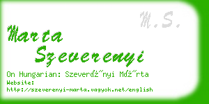 marta szeverenyi business card